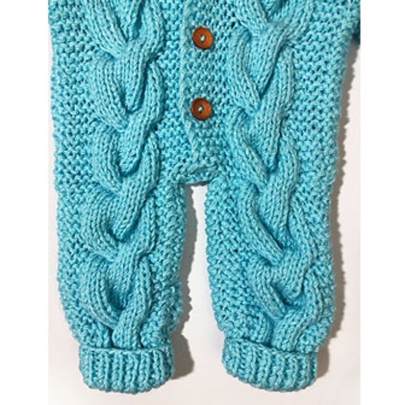 Baby Knitwear Cat Ear Hooded Pram With Booties - Picture 5 of 6